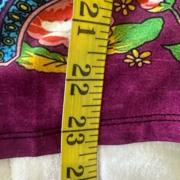 JOHNNY WAS Top Womens XS Black Floral Spark Dolman Stretch Jersey Bohemian - Picture 10 of 10